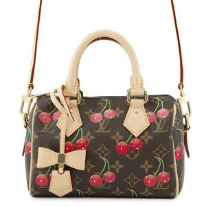 Louis Vuitton Monogram Cherry Handbag LV TM Speedy Bandoulire Bag Takashi